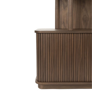   Wooden Sliding Door 5-Layer Bookcase | Oroa.com