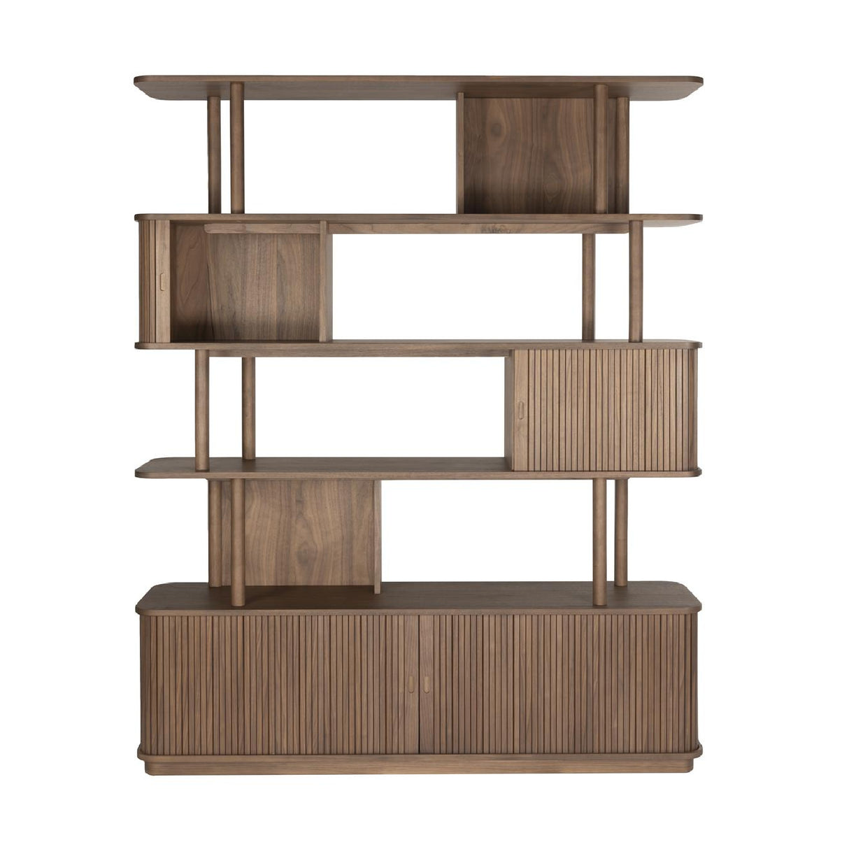   Wooden Sliding Door 5-Layer Bookcase | Oroa.com