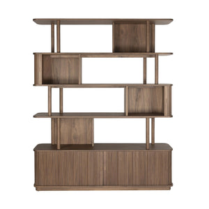   Wooden Sliding Door 5-Layer Bookcase | Oroa.com