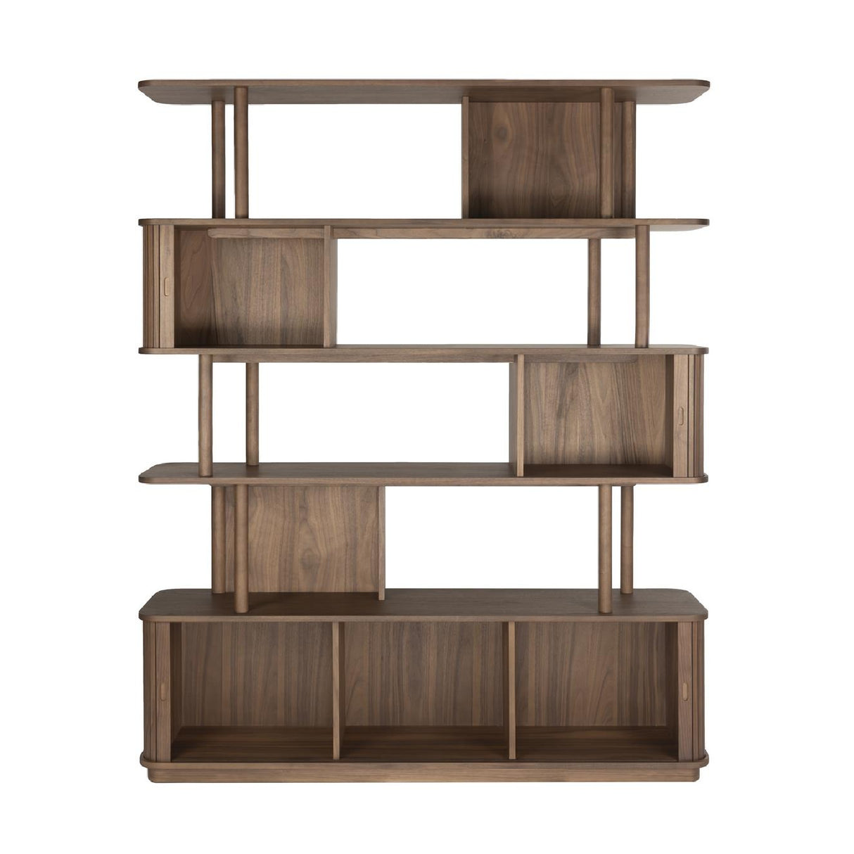   Wooden Sliding Door 5-Layer Bookcase | Oroa.com