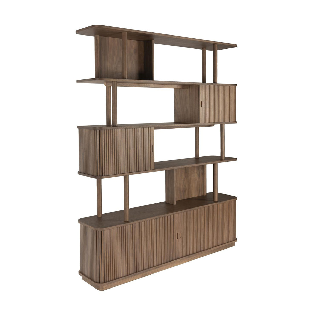   Wooden Sliding Door 5-Layer Bookcase | Oroa.com
