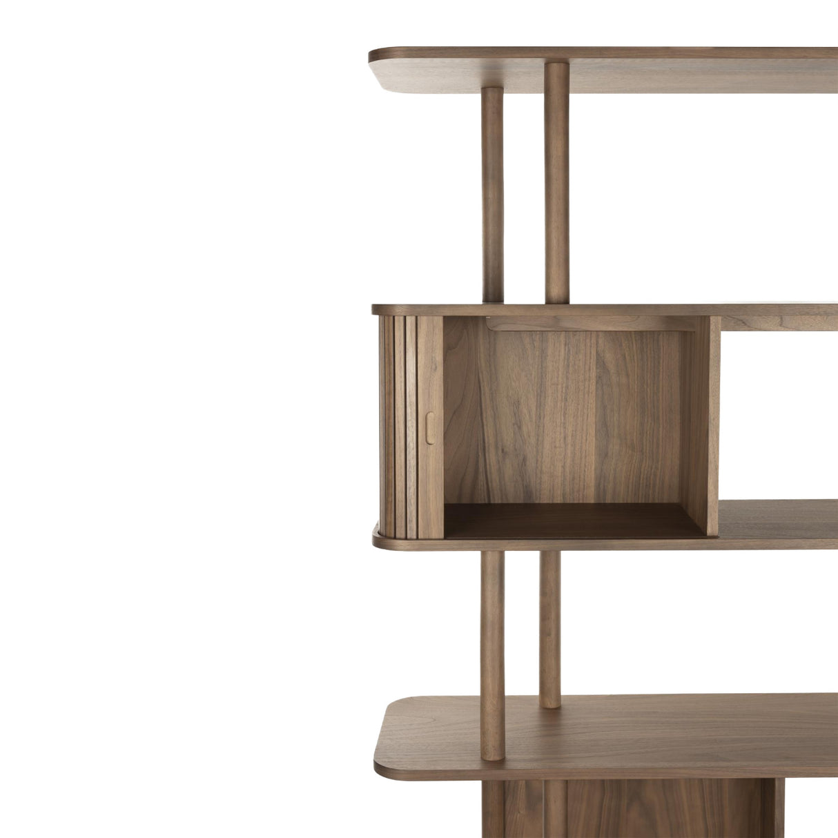   Wooden Sliding Door 5-Layer Bookcase | Oroa.com