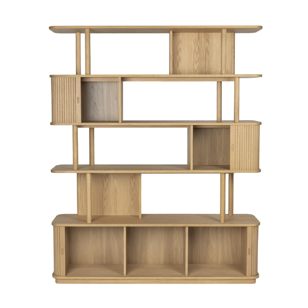   Wooden Sliding Door 5-Layer Bookcase | Oroa.com
