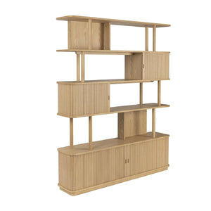   Wooden Sliding Door 5-Layer Bookcase | Oroa.com