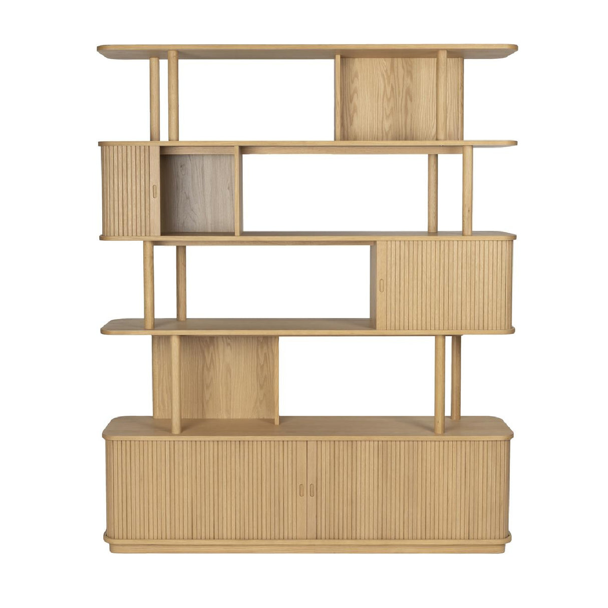   Wooden Sliding Door 5-Layer Bookcase | Oroa.com
