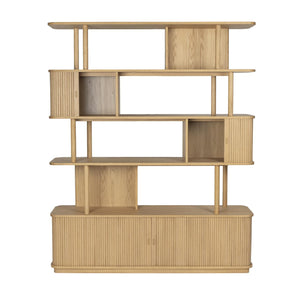   Wooden Sliding Door 5-Layer Bookcase | Oroa.com