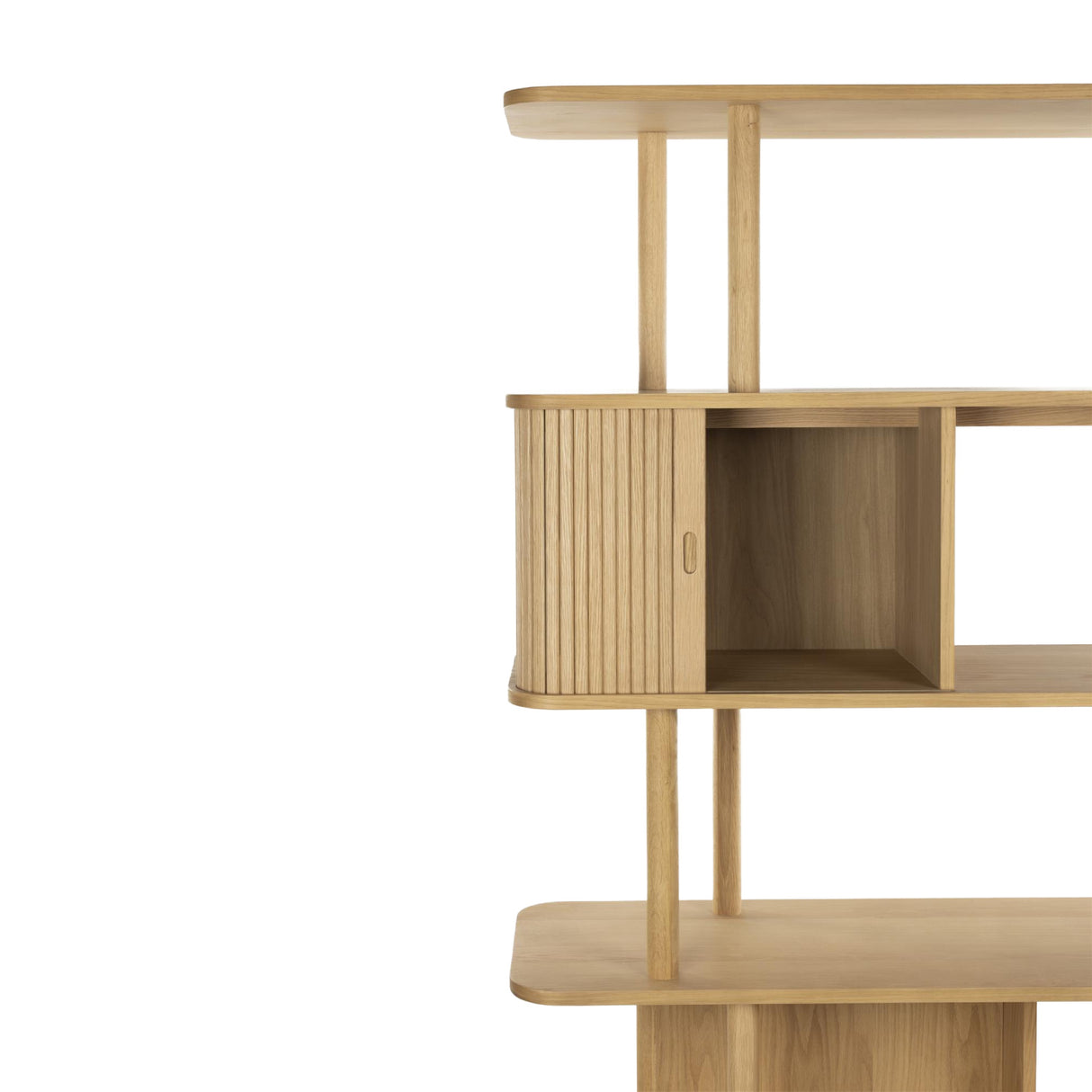   Wooden Sliding Door 5-Layer Bookcase | Oroa.com