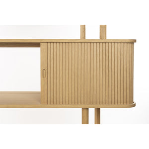   Wooden Sliding Door 5-Layer Bookcase | Oroa.com