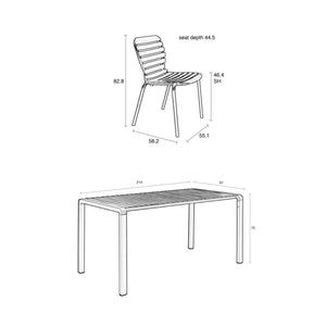  Aluminum Outdoor Garden Table & Chair Set (6) | Oroa.com