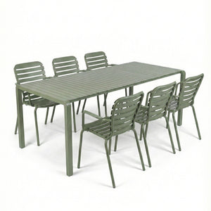   Aluminum Outdoor Garden Table & Armchair Set (6) | Oroa.com