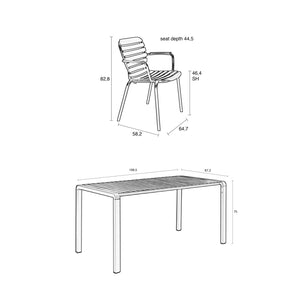   Aluminum Outdoor Garden Table & Armchair Set (4) | Oroa.com