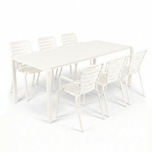   Aluminum Outdoor Garden Table & Armchair Set (6) | Oroa.com