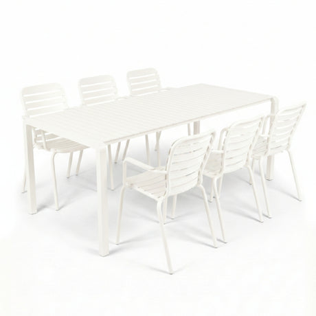   Aluminum Outdoor Garden Table & Armchair Set (6) | Oroa.com