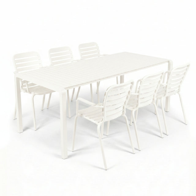 Aluminum Outdoor Garden Table & Armchair Set (6) | Zuiver Vondel | Oroa.com