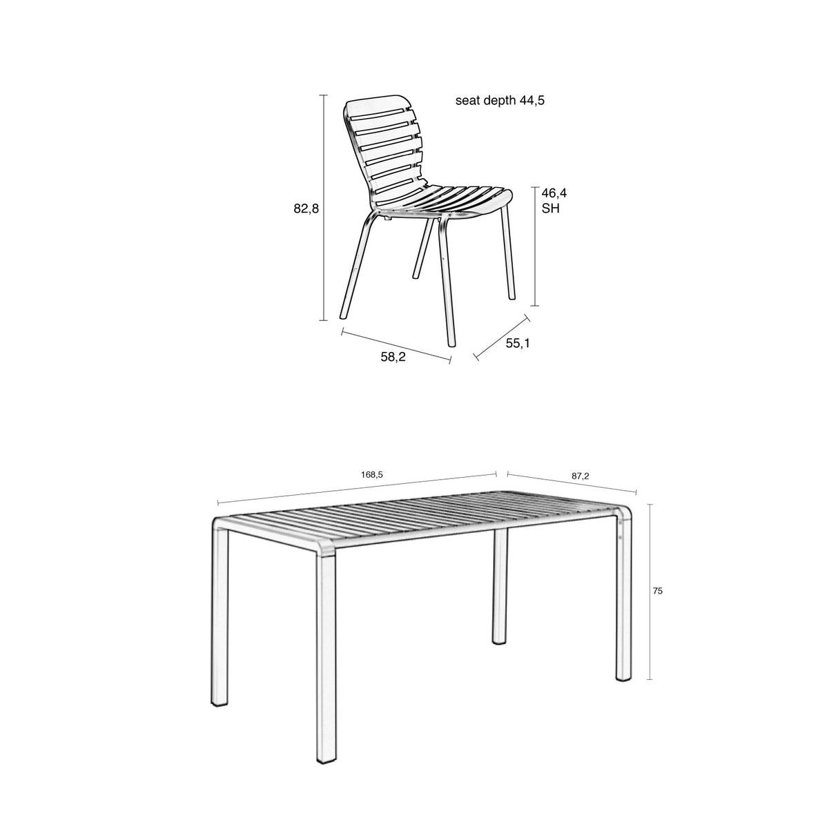   Aluminum Outdoor Garden Table & Chair Set (2) | Oroa.com