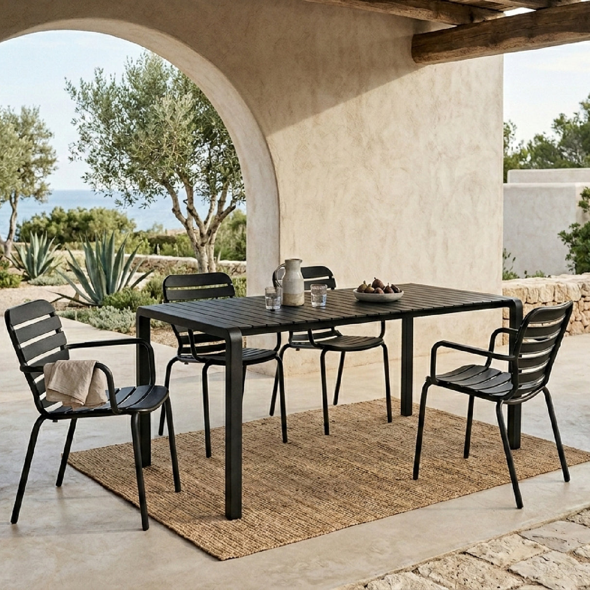   Aluminum Garden Table & Armchair Set (4) | Oroa.com