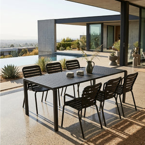   Aluminum Outdoor Garden Table & Armchair Set (6) | Oroa.com