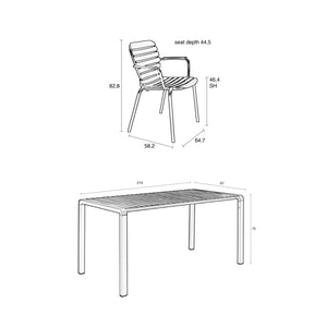   Aluminum Outdoor Garden Table & Armchair Set (6) | Oroa.com