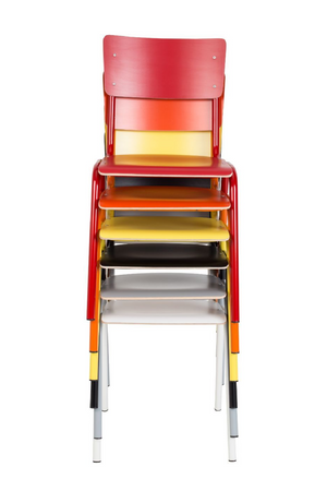 Steel-Framed Stackable Chairs (4) | Zuiver Back To School | Oroa.com