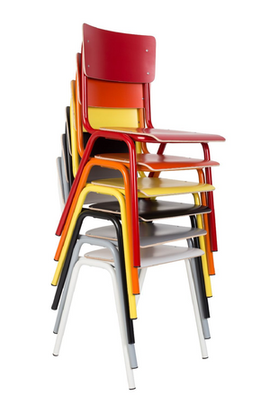 Steel-Framed Stackable Chairs (4) | Zuiver Back To School | Oroa.com