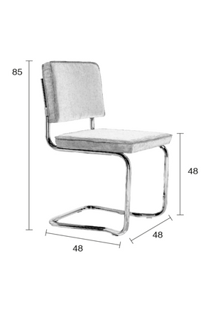 Cantilevered Ribcord Dining Chair (2) | Zuiver Ridge | Oroa.com