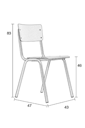 Steel-Framed Stackable Chairs (4) | Zuiver Back To School | Oroa.com