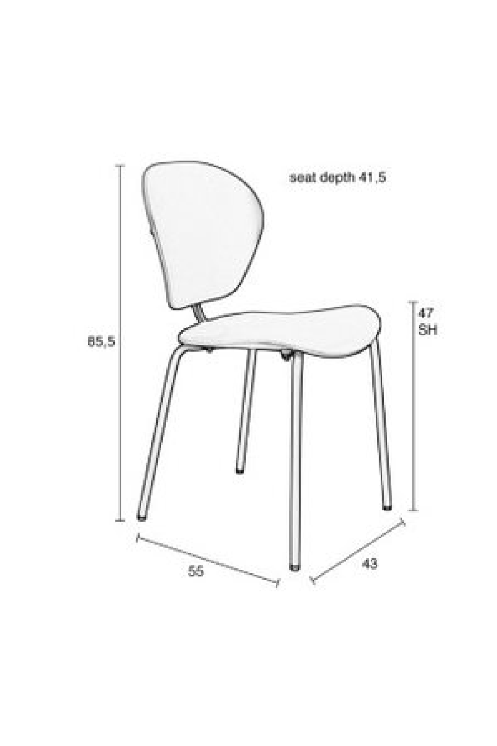 Minimalist Molded Dining Chair (2) | Zuiver The Ocean | OROA.com
