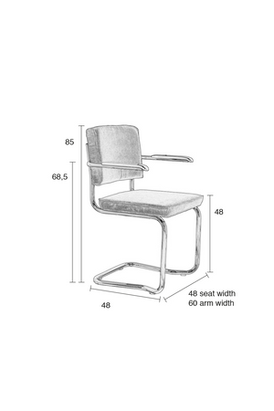 Modern Ribcord Dining Armchair (2) | Zuiver Ridge | OROA.com