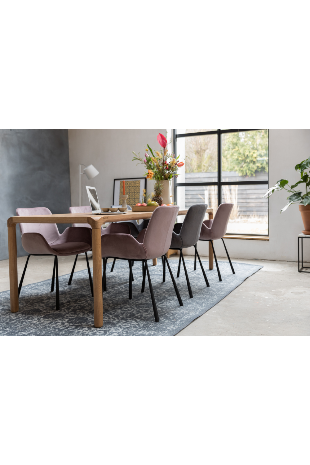 Dark Gray Velvet Dining Chairs (2) | Zuiver Brit | OROA.com