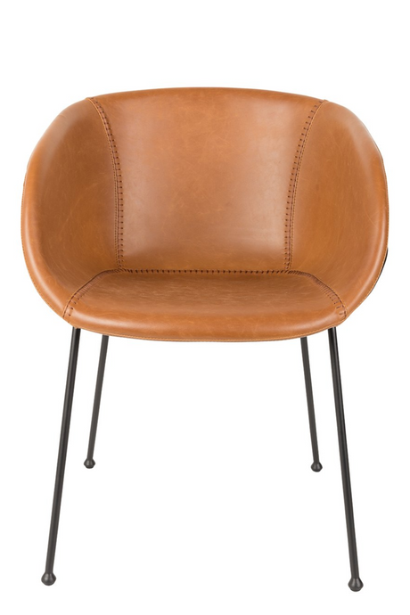Baseball-Stitched Leather Armchairs (2) | Zuiver Feston | OROA.com