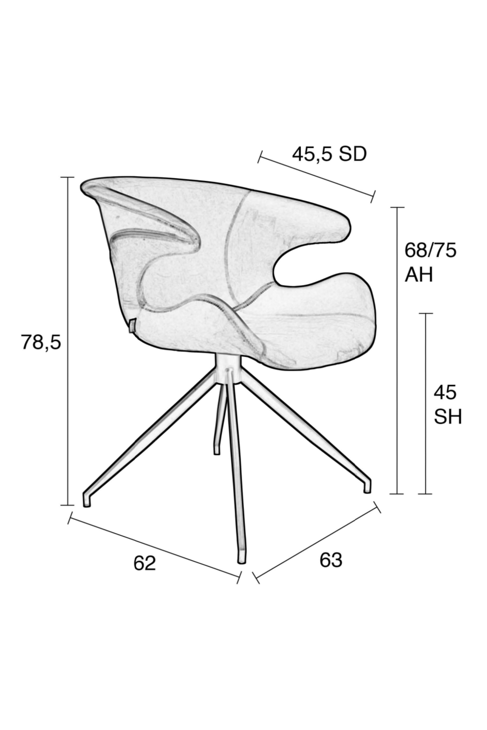 Bucket Seat Velvet Dining Armchairs (2) | Zuiver Mia | Oroa.com