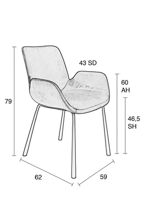Leather Dining Armchairs (2) | Zuiver Brit | Oroa.com