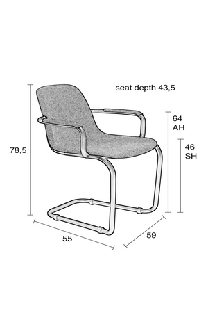 Cantilevered Dining Armchairs (2) | Zuiver Thirsty | Oroa.com