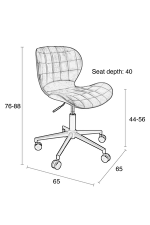 Quilted Adjustable Office Chair | Zuiver Omg | Oroa.com