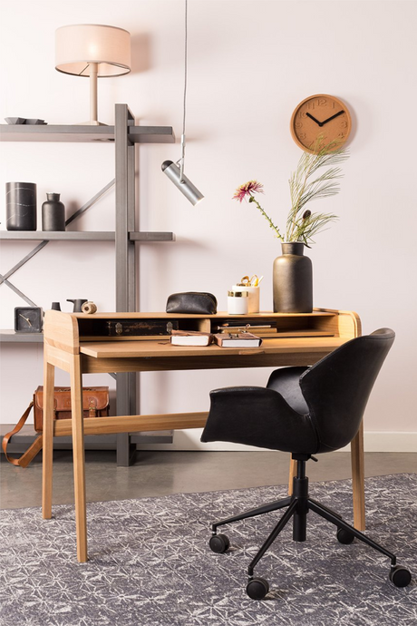 Leather Swivel Office Chair | Zuiver Nikki | Oroa.com