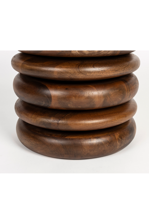 Brown Wooden Layered Stool | Zuiver Disc | OROA.com