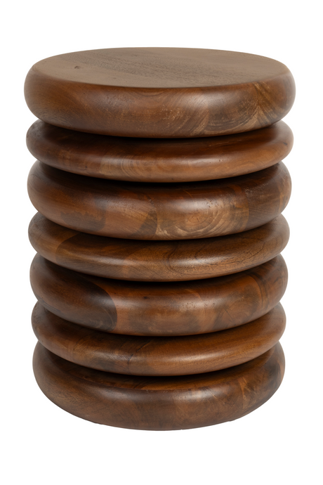 Brown Wooden Layered Stool | Zuiver Disc | OROA.com