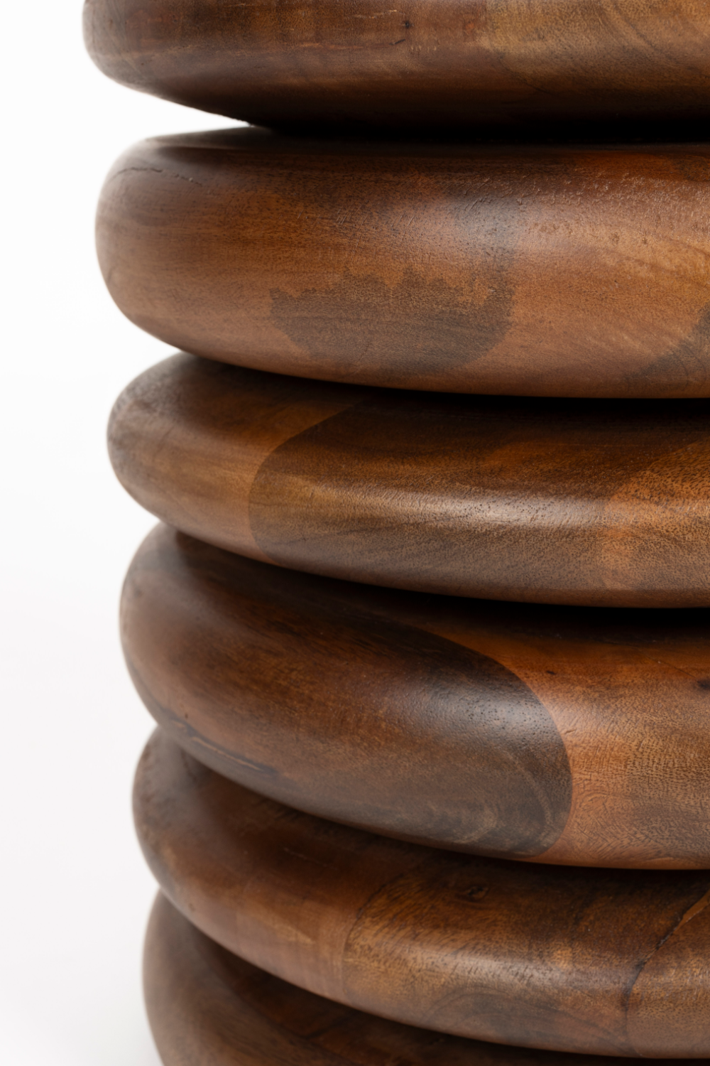 Brown Wooden Layered Stool | Zuiver Disc | OROA.com