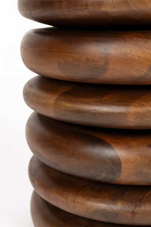 Brown Wooden Layered Stool | Zuiver Disc | OROA.com