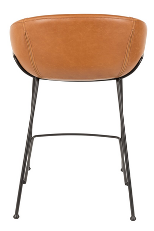 Baseball-Stitched Leather Counter Stools (2) | Zuiver Feston | Oroa.com