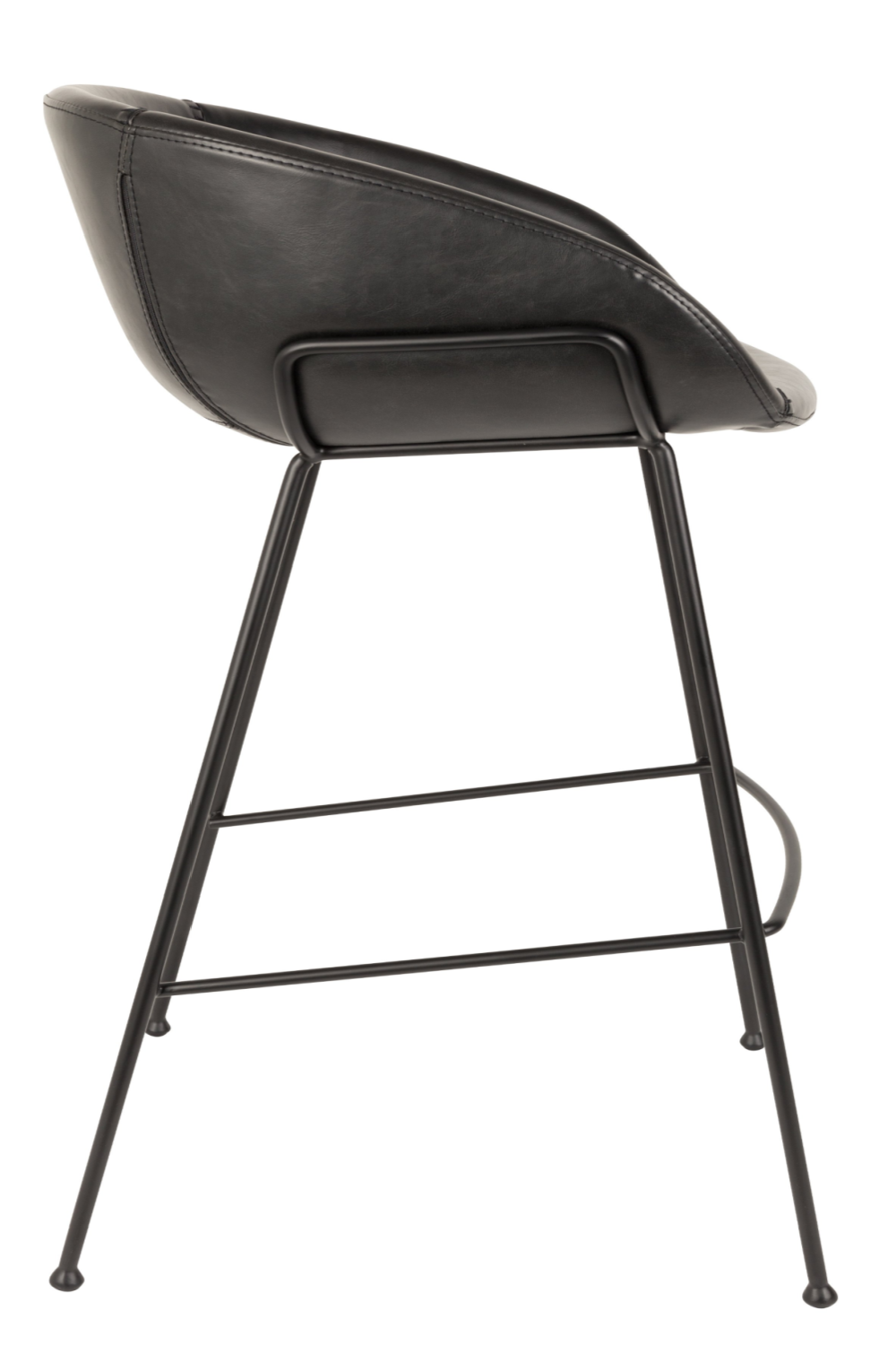 Baseball-Stitched Leather Bar Stools (2) | Zuiver Feston | Oroa.com