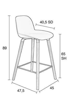 Molded Counter Stools (2) | Zuiver Albert Kuip | OROA.com
