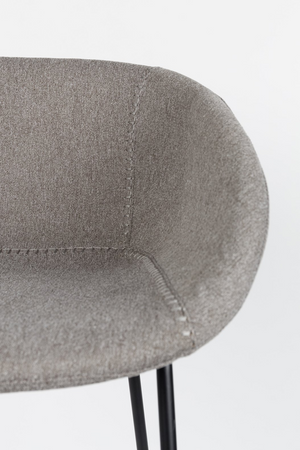 Gray Upholstered Barrel Barstools (2) | Zuiver Feston | OROA.com