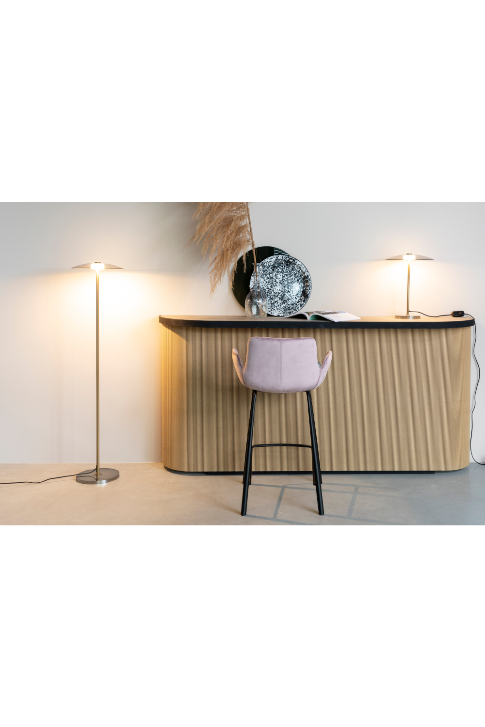 Velvet Upholstered Counter Stools (2) | Zuiver Brit | OROA.com