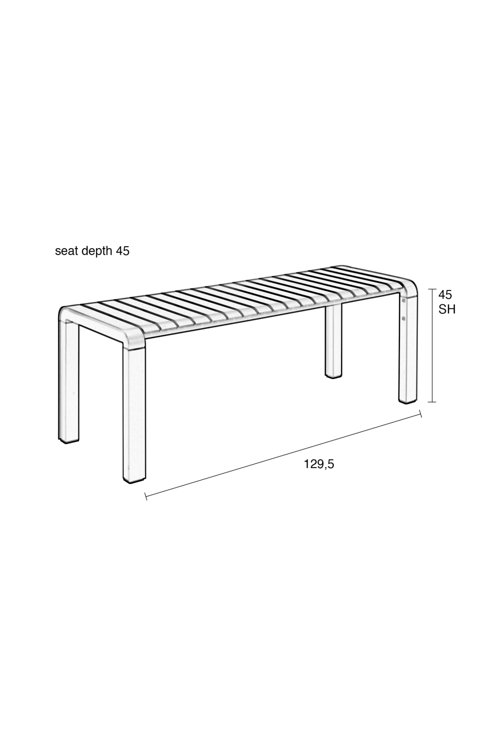 Rectangular Slatted Garden Bench | Zuiver Vonder | OROA.com