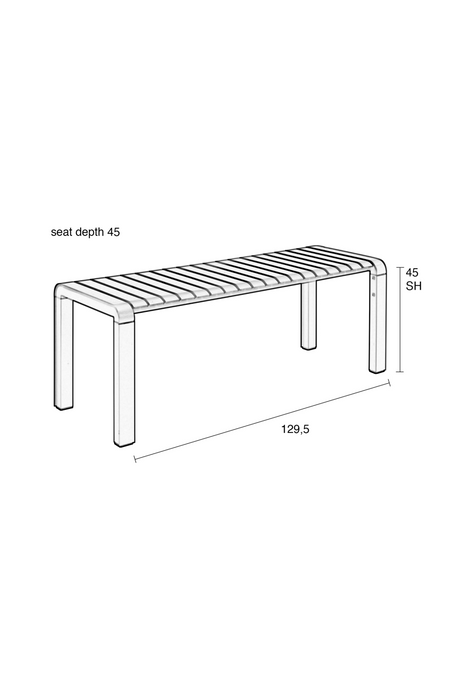 Rectangular Slatted Garden Bench | Zuiver Vonder | OROA.com