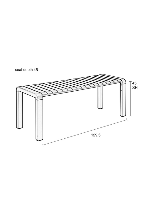 Rectangular Slatted Garden Bench | Zuiver Vonder | OROA.com