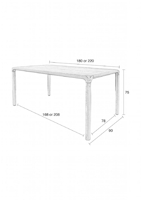 Lacquered Wood Dining Table (L) | Zuiver Storm | OROA.com