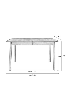 Walnut Extendable Dining Table | Zuiver Glimps | OROA.com