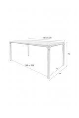 Lacquered Wood Dining Table (L) | Zuiver Storm | OROA.com